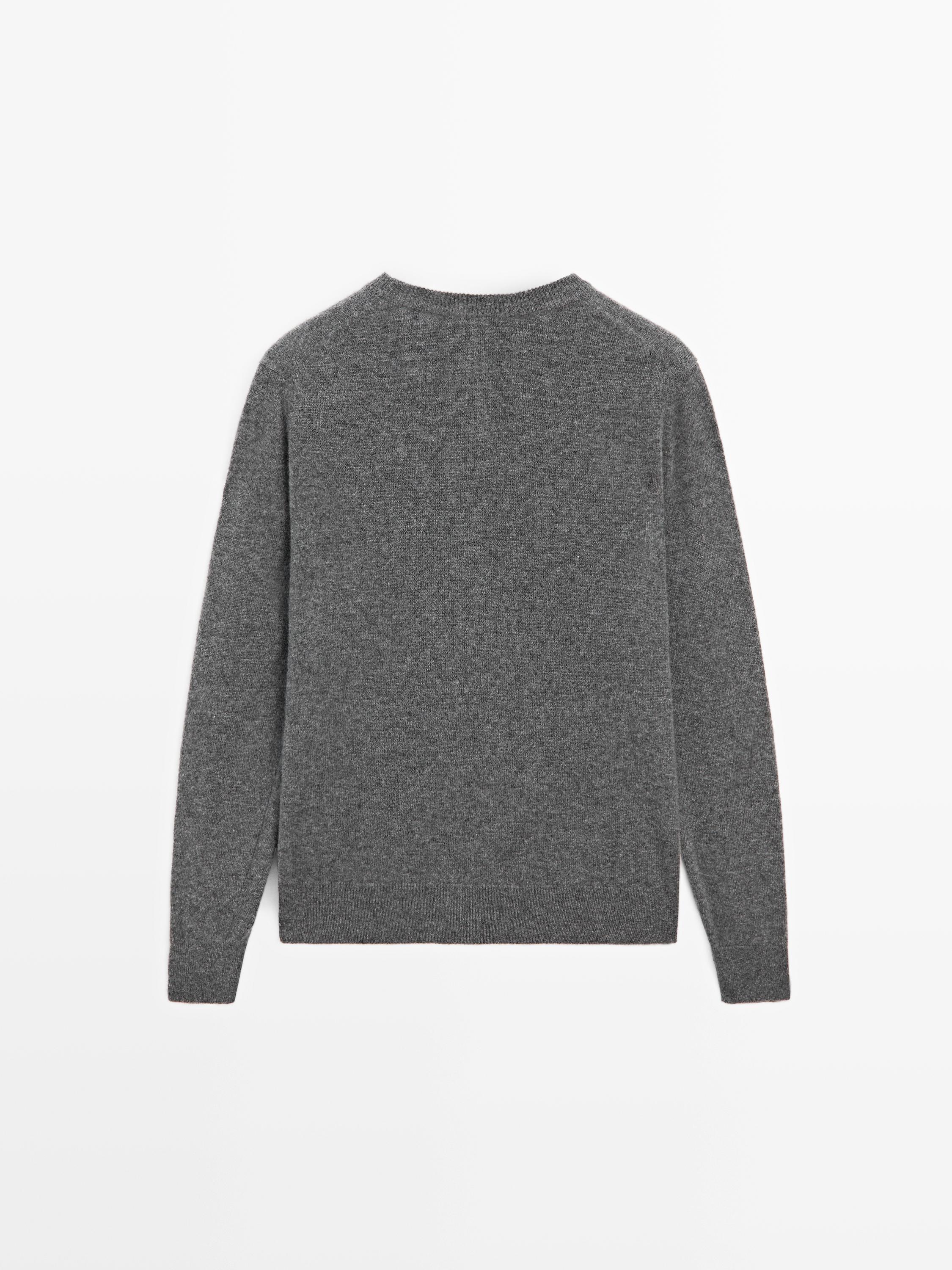 Knit 100% cashmere crew neck sweater